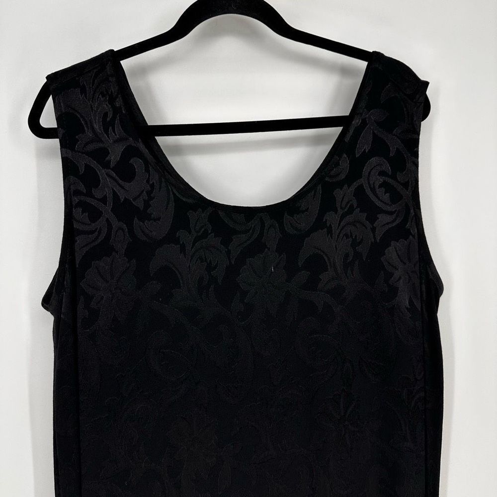 Spencer Alexis Maxi Dress Black Sleeveless Rayon Jacquard Long 1X Black Evening - Picture 5 of 11